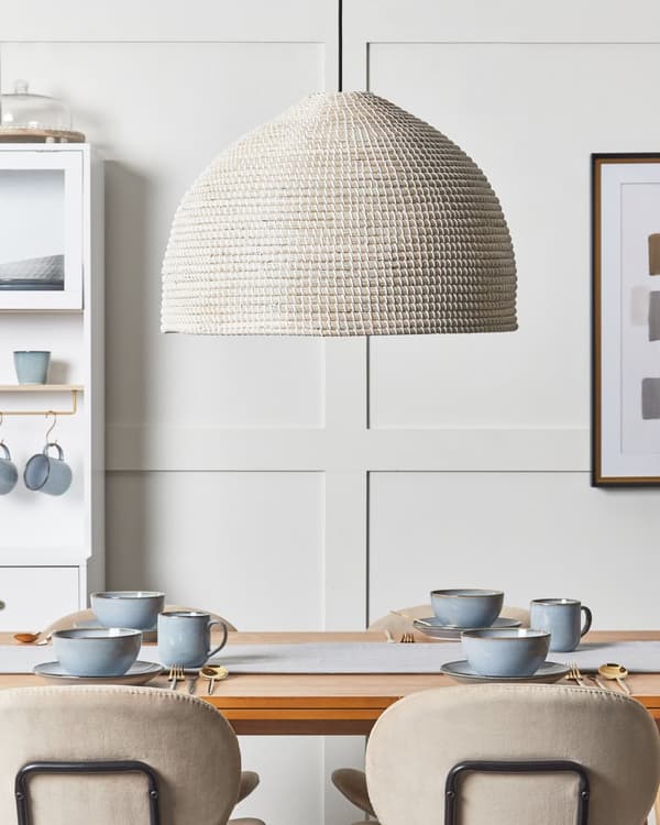 Pendellampe Naturlig Sjøgressskjerm Svart Jernfot Boho Lightning Hengende Lampe Stue Soverom Gang