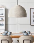 Miniatyrbilde 4 av 9: Pendellampe Naturlig Sjøgressskjerm Svart Jernfot Boho Lightning Hengende Lampe Stue Soverom Gang