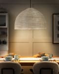 Miniatyrbilde 2 av 9: Pendellampe Naturlig Sjøgressskjerm Svart Jernfot Boho Lightning Hengende Lampe Stue Soverom Gang