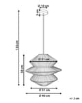 Miniatyrbilde 3 av 9: Pendellampe Naturlig Rottingskjerm Svart Jernfot Boho Hengende Lampe Stue Soverom Gang