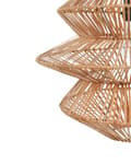 Miniatyrbilde 7 av 9: Pendellampe Naturlig Rottingskjerm Svart Jernfot Boho Hengende Lampe Stue Soverom Gang