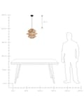 Miniatyrbilde 9 av 9: Pendellampe Naturlig Rottingskjerm Svart Jernfot Boho Hengende Lampe Stue Soverom Gang