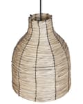 Miniatyrbilde 5 av 9: Pendellampe Naturlig Sjøgressskjerm Svart Jernfot Boho Hengende Lampe Stue Soverom Gang