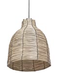 Miniatyrbilde 6 av 9: Pendellampe Naturlig Sjøgressskjerm Svart Jernfot Boho Hengende Lampe Stue Soverom Gang