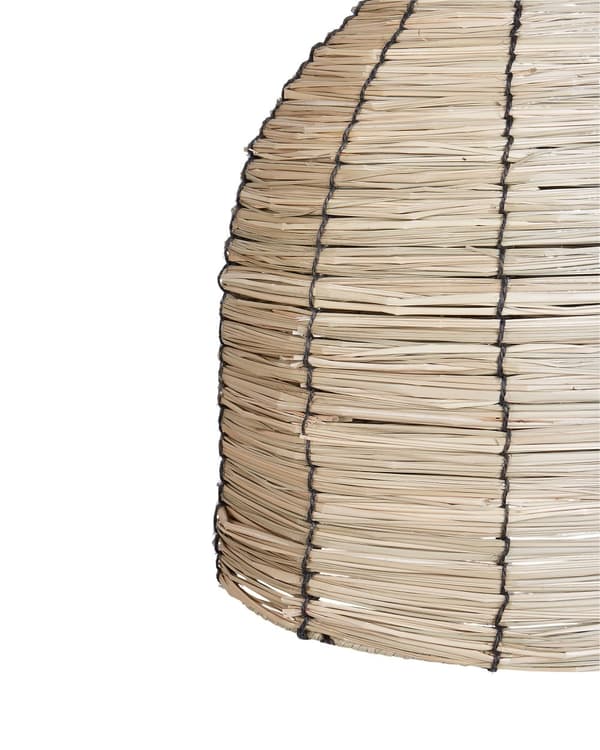 Pendellampe Naturlig Sjøgressskjerm Svart Jernfot Boho Hengende Lampe Stue Soverom Gang