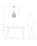 Miniatyrbilde 9 av 9: Pendellampe Naturlig Sjøgressskjerm Svart Jernfot Boho Hengende Lampe Stue Soverom Gang