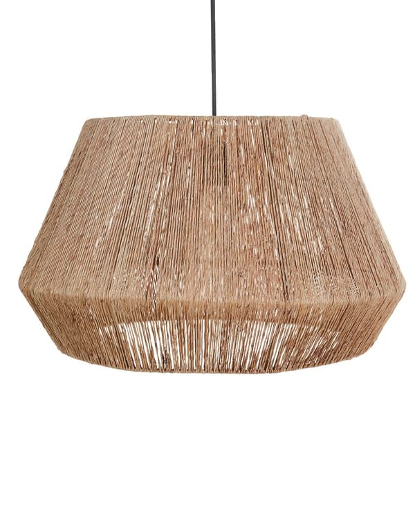 Pendellampe Naturlig Jute-skjerm Svart Jernfot Boho Hengende Lampe Stue Soverom Gang