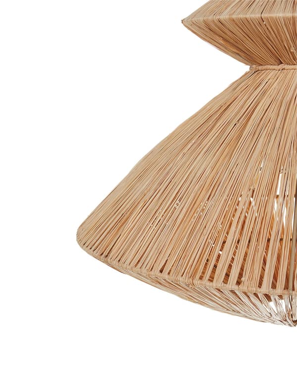 Pendellampe Naturlig stråskjerm Svart jernfot Boho Lightning Hengende lampe Stue Soverom Gang
