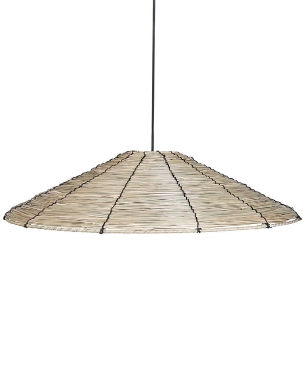Riippuvalaisin luonnonväri meriruoho rauta ⌀ 67 x 112 cm käsintehty luonnollinen kartiovarjostin boho-tyyli