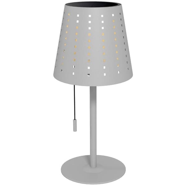 Rootz sengelampe - Bordlampe - Natlys - Ladekabel - Timer Trådløs - Træk kædekontakt - Metal - Lysegrå - 14cm X 14cm X 30cm