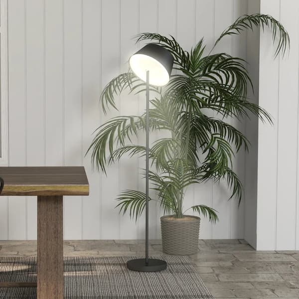 Rootz golvlampa - LED-ljus - Pull Chain Switch - Laddningskabel - 3 ljusstyrkanivåer - Aluminium-ABS - Svart - Ø32 x 153H cm