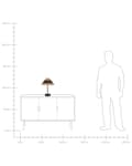 Miniatyrbilde 9 av 9: Bordlampe Svart Beige Papirgarn ø 30 cm Kjegleformet lampeskjerm Metallfot Bohemsk stil Nattlampe Belysning Dekorasjon