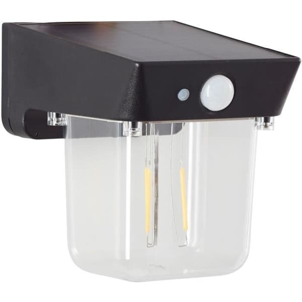 Vägglampa utomhus - BRILLIANT - PARSON - LED och solenergi - Rörelsedetektor - Plast - 3,7 W - Svart