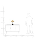 Miniatyrbillede 9 af 9: Bordlampe i beige/gul papir med kegleformet skærm med metalfod i bohemestil stue bord