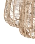 Miniatyrbillede 6 af 8: Pendel med beige skærm af papirledning med jernramme åben japonica i naturlig stil