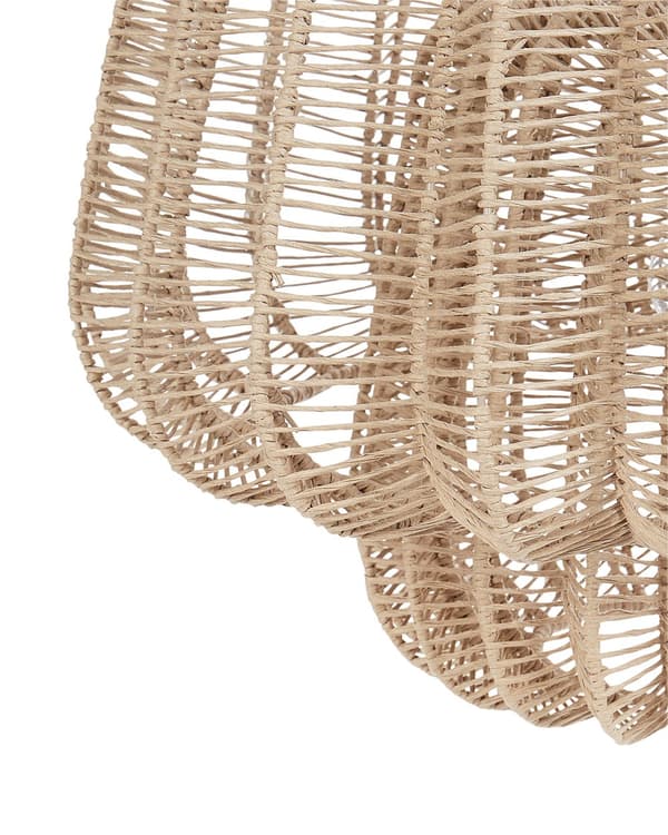 Pendel med beige skærm af papirledning med jernramme åben japonica i naturlig stil