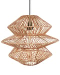 Miniatyrbillede 1 af 9: Pendel Lampe Rattan ø 40 cm Træ Lampe over Spisebord Loftlampe til Stuen Trælampe til Køkken