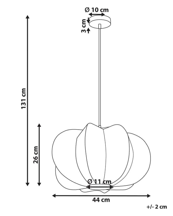 Pendel Lampe Rattan ø 44 cm Træ Lampe over Spisebord Loftlampe til Stuen Trælampe til Køkken