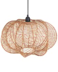 Miniatyrbillede 5 af 8: Pendel Lampe Rattan ø 44 cm Træ Lampe over Spisebord Loftlampe til Stuen Trælampe til Køkken