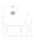 Miniatyrbillede 8 af 8: Pendel Lampe Rattan ø 44 cm Træ Lampe over Spisebord Loftlampe til Stuen Trælampe til Køkken