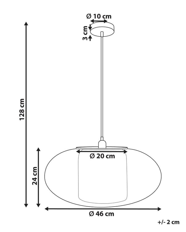 Pendel Lampe Bambus ø 49 cm Træ Lampe over Spisebord Boho Loftlampe til Stuen Natur Trælampe til Køkken