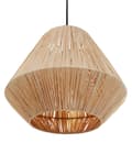 Miniatyrbillede 5 af 9: Pendel Lampe Halm ø 33 cm Træ Lampe over Spisebord Boho Loftlampe til Stuen Natur Trælampe til Køkken