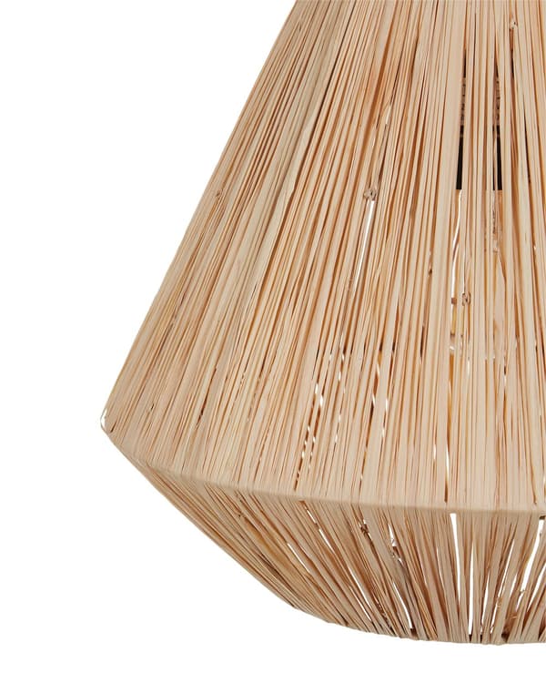 Pendel Lampe Halm ø 33 cm Træ Lampe over Spisebord Boho Loftlampe til Stuen Natur Trælampe til Køkken