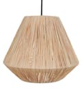 Miniatyrbillede 1 af 9: Pendel Lampe Halm ø 33 cm Træ Lampe over Spisebord Boho Loftlampe til Stuen Natur Trælampe til Køkken