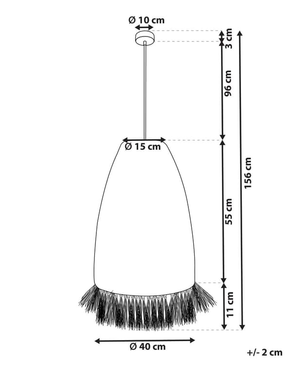 Pendel Lampe Majsblade ø 40 cm Træ Lampe over Spisebord Boho Loftlampe til Stuen Natur Trælampe til Køkken