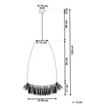 Miniatyrbillede 3 af 9: Pendel Lampe Majsblade ø 40 cm Træ Lampe over Spisebord Boho Loftlampe til Stuen Natur Trælampe til Køkken