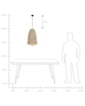 Miniatyrbillede 9 af 9: Pendel Lampe Majsblade ø 40 cm Træ Lampe over Spisebord Boho Loftlampe til Stuen Natur Trælampe til Køkken