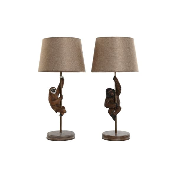 Bordlampe Home ESPRIT Brun Metal Harpiks 50 W 220 V 26 x 26 x 53,5 cm (2 enheder)