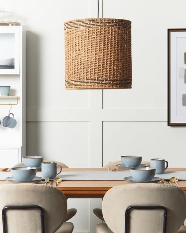 Pendellampe med Naturlig Papirskjerm Boho stil Belysning Hengende Lys