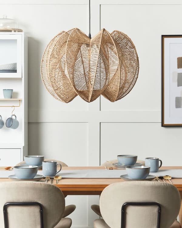 Riippuvalaisin luonnonväri paperinaru rauta ⌀ 60 x 123 cm pyöreä käsintehty boho tyyli
