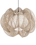Miniatyrbillede 5 af 8: Pendel lampe naturfarvet papirstreng jern ⌀ 60 x 123 cm rund håndlavet boho-stil stue