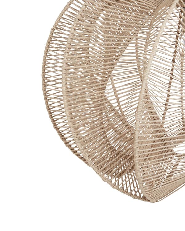 Pendel lampe naturfarvet papirstreng jern ⌀ 60 x 123 cm rund håndlavet boho-stil stue