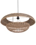 Miniatyrbillede 6 af 9: Pendellampe naturfarvet papirstreng jern ⌀ 65 x 115 cm rund håndlavet moderne stil