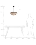 Miniatyrbillede 9 af 9: Pendellampe naturfarvet papirstreng jern ⌀ 65 x 115 cm rund håndlavet moderne stil