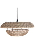 Miniatyrbillede 1 af 9: Pendellampe naturfarvet papirstreng jern ⌀ 65 x 115 cm rund håndlavet moderne stil