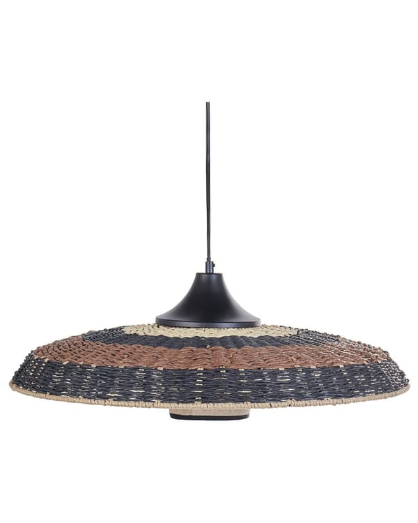 Pendellampe flerfarvet papirstreng jern ⌀ 60 x 100 cm håndlavet rund moderne stil stue