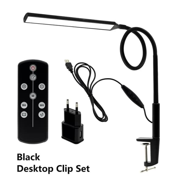 Skrivebordslampe, Flimmerfri, Øjenbeskyttelse, Kun Lampe - Sort