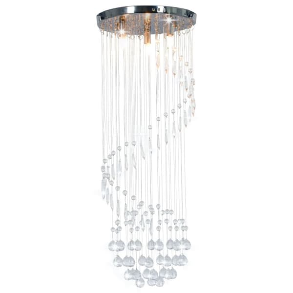 vidaXL loftlampe med krystalperler spiralform G9 sølvfarvet - Lamper