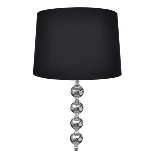 vidaXL Golvlampa med högt stativ och lampskärm svart -  Lampor