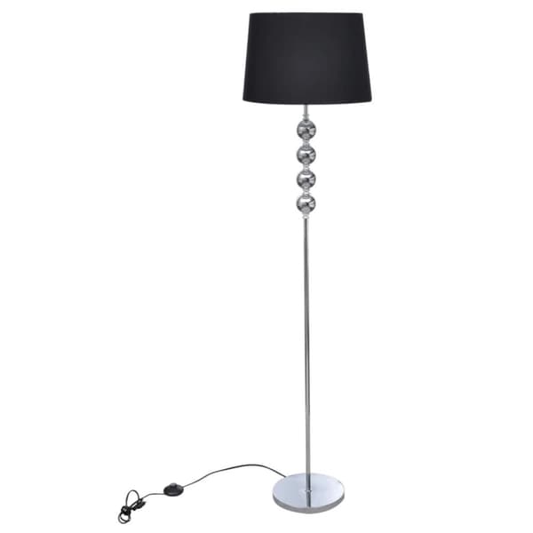 vidaXL Golvlampa med högt stativ och lampskärm svart -  Lampor