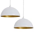 Miniatyrbillede 3 af 10: vidaXL loftslampe halvkugle 2 stk. højdejusterbar hvid -  Lamper