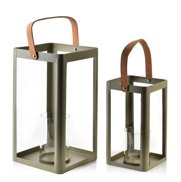 LOUIS Set med 2 lyktor, grå metall
