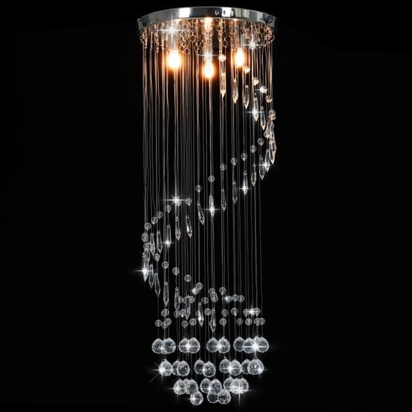 The Living Store loftlampe med krystalperler spiralform G9 sølvfarvet -  Lamper