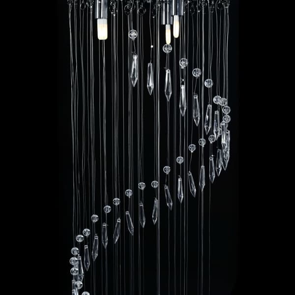 The Living Store loftlampe med krystalperler spiralform G9 sølvfarvet -  Lamper