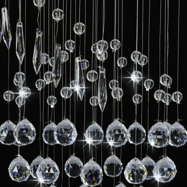 The Living Store loftlampe med krystalperler spiralform G9 sølvfarvet -  Lamper