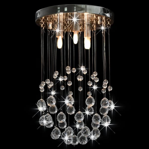 The Living Store Taklampa med kristallpärlor silver sfär 3 x G9-lampor -  Lampor